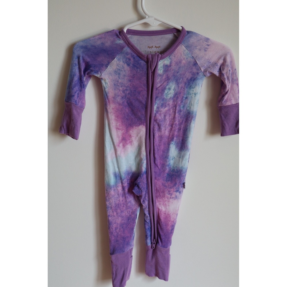 Little Sleepies Purple Watercolor Tie Dye Zippy Newborn
